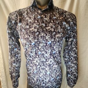 TED BAKER  harvest floral  MAN BUTTON DOWN CASUAL DRESS SHIRT multicolors  sz 3